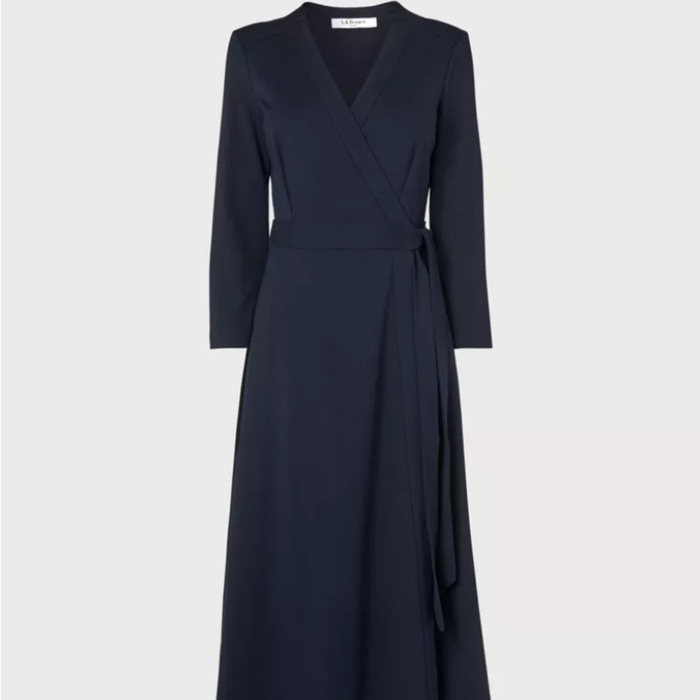 LK Bennett Juno navy wrap dress size 14